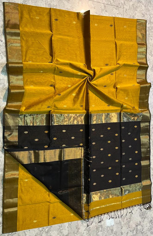 Handloom  Maheshwari Meena Buti  Saree