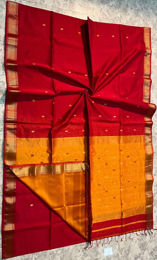 Handloom  Maheshwari Meena Buti  Saree