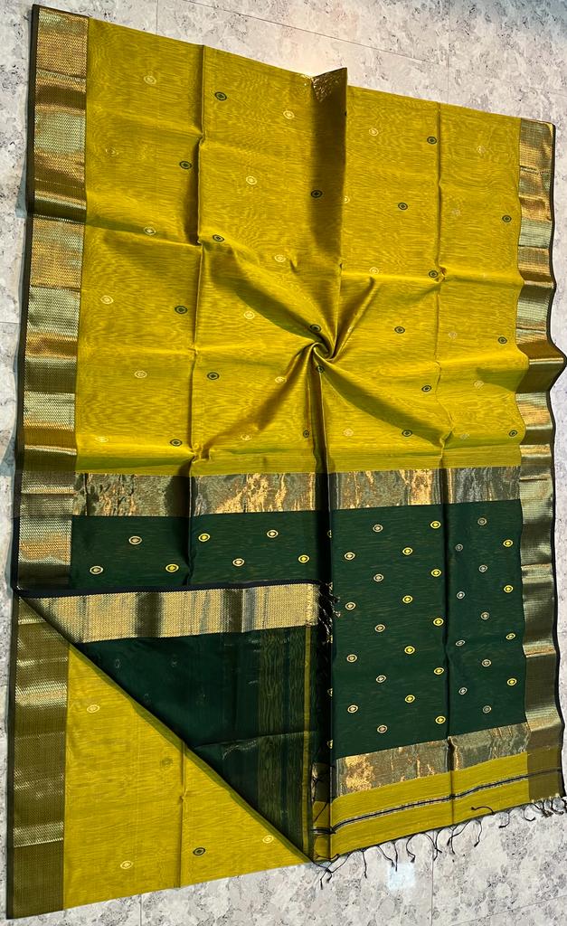 Handloom  Maheshwari Meena Buti  Saree