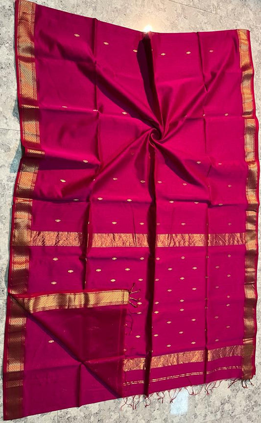 Handloom  Maheshwari Meena Buti  Saree