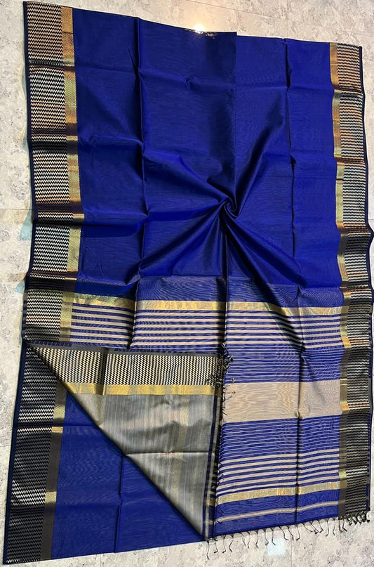 Handloom  Maheshwari Resham With Border Saree