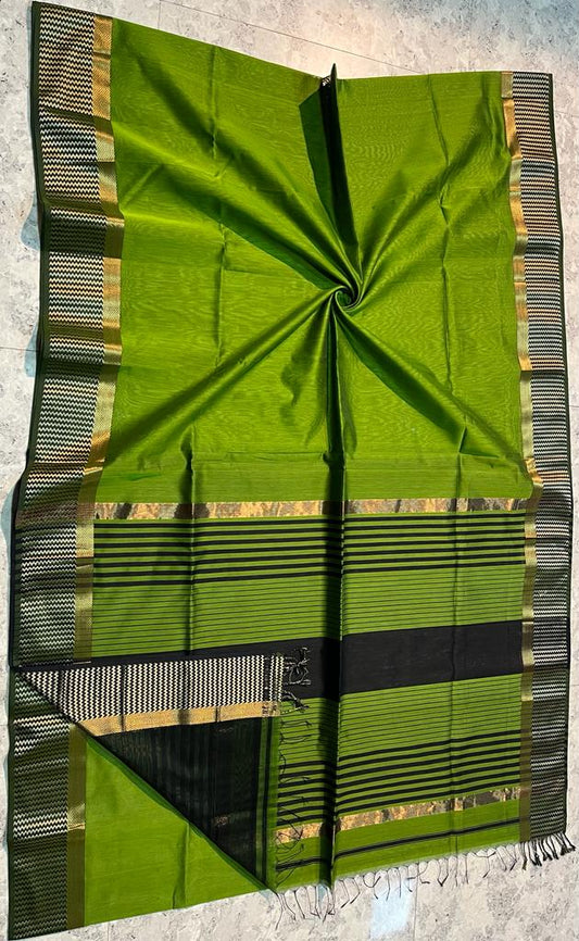 Handloom  Maheshwari Resham With Border Saree