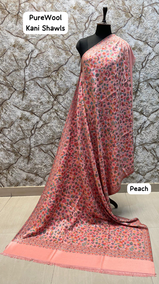 Pure Soft Wool Shawls in Kaani Jaal Weave