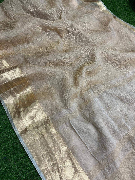 Banarsi Pure Kora Tissue Crush Saree