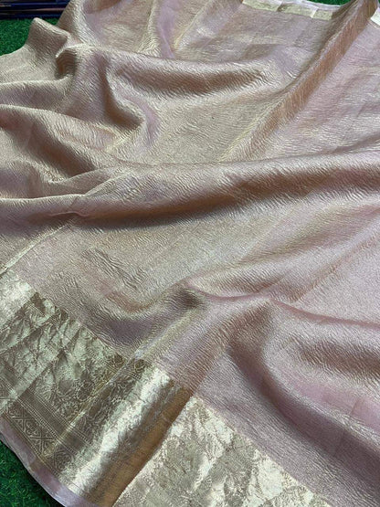 Banarsi Pure Kora Tissue Crush Saree