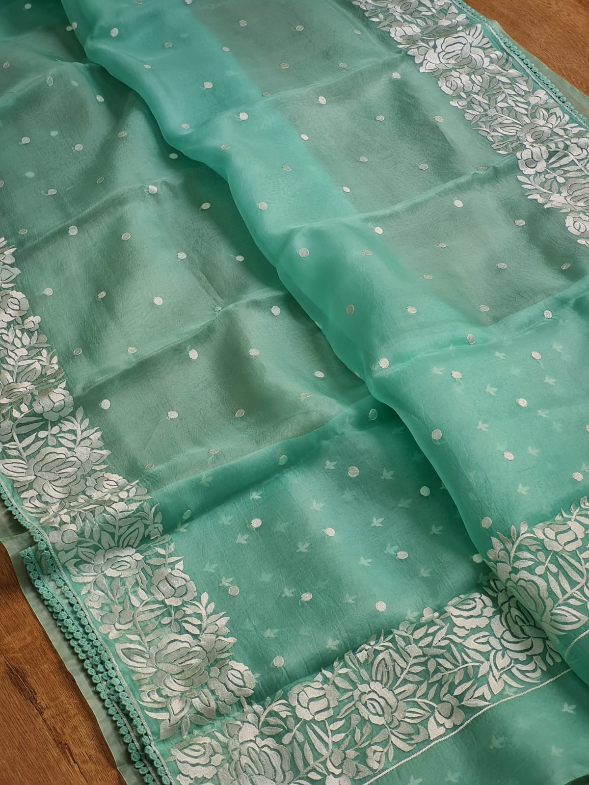 Banarsi Embroidered Organza Silk Saree