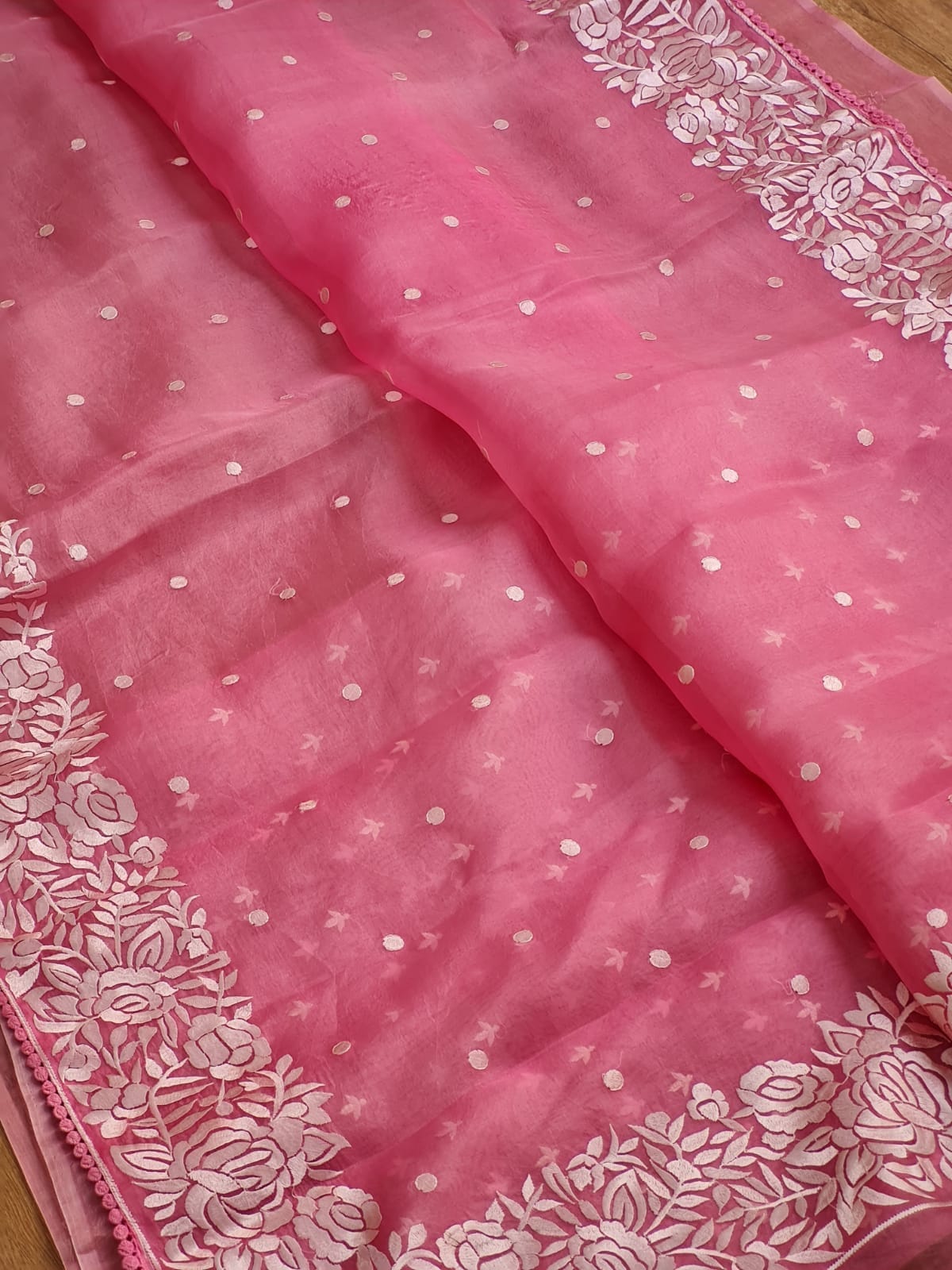 Banarsi Embroidered Organza Silk Saree