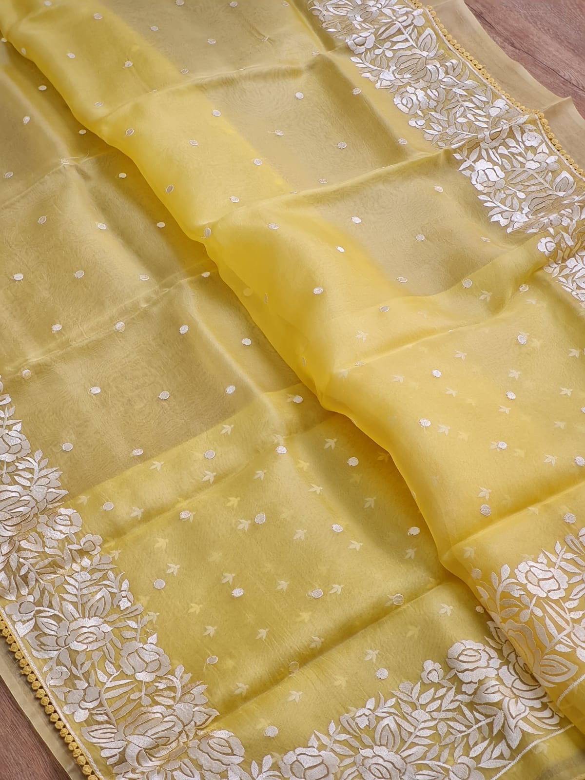 Banarsi Embroidered Organza Silk Saree