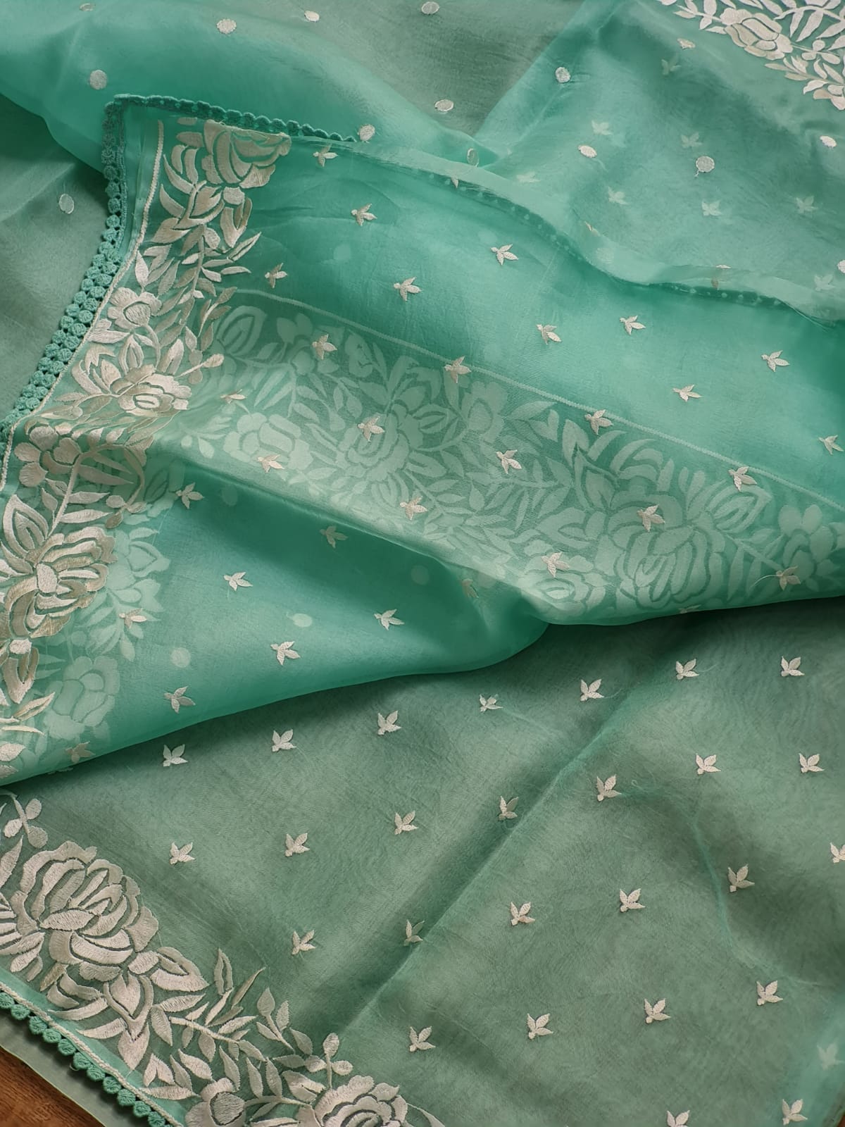 Banarsi Embroidered Organza Silk Saree