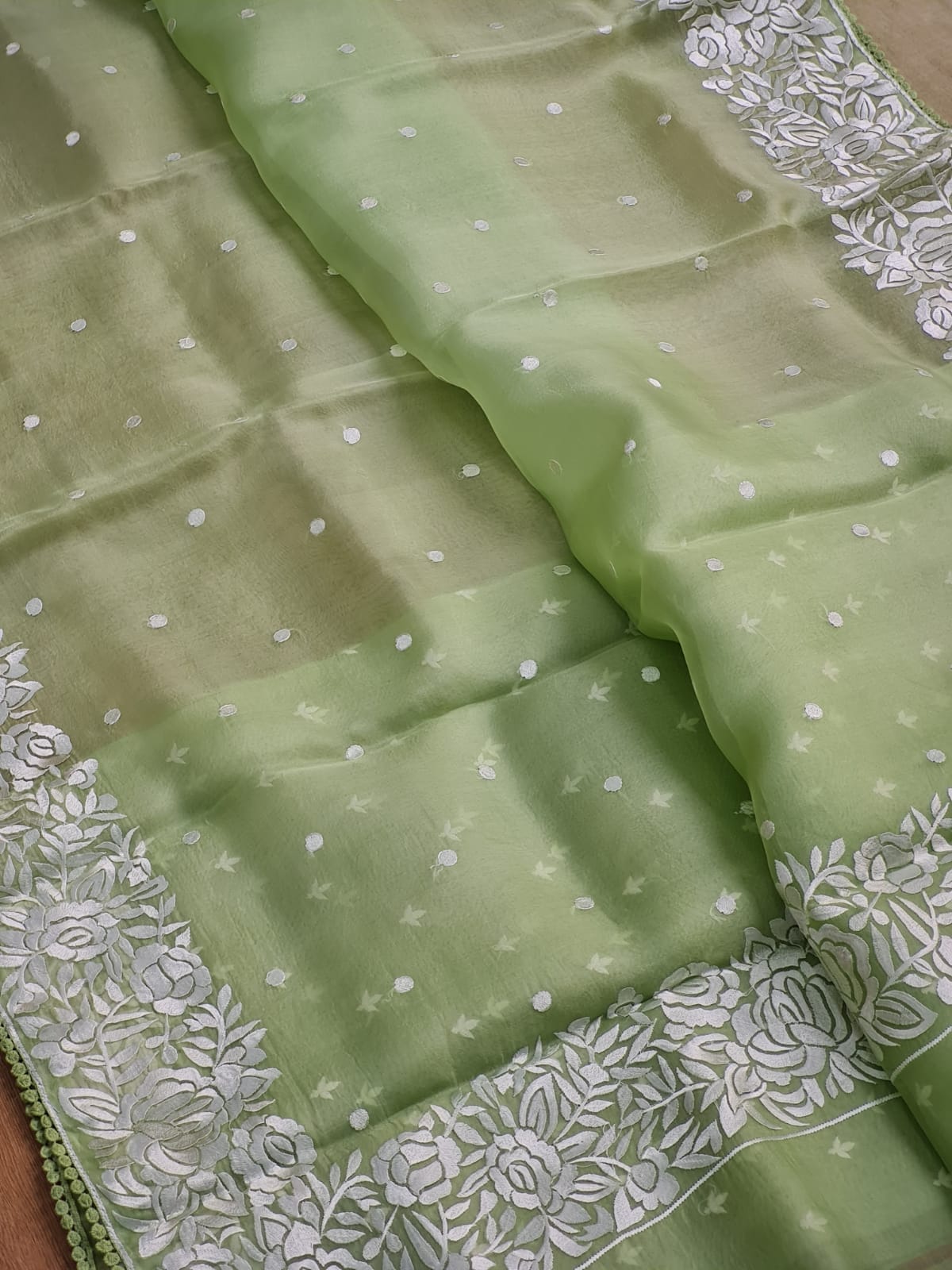 Banarsi Embroidered Organza Silk Saree