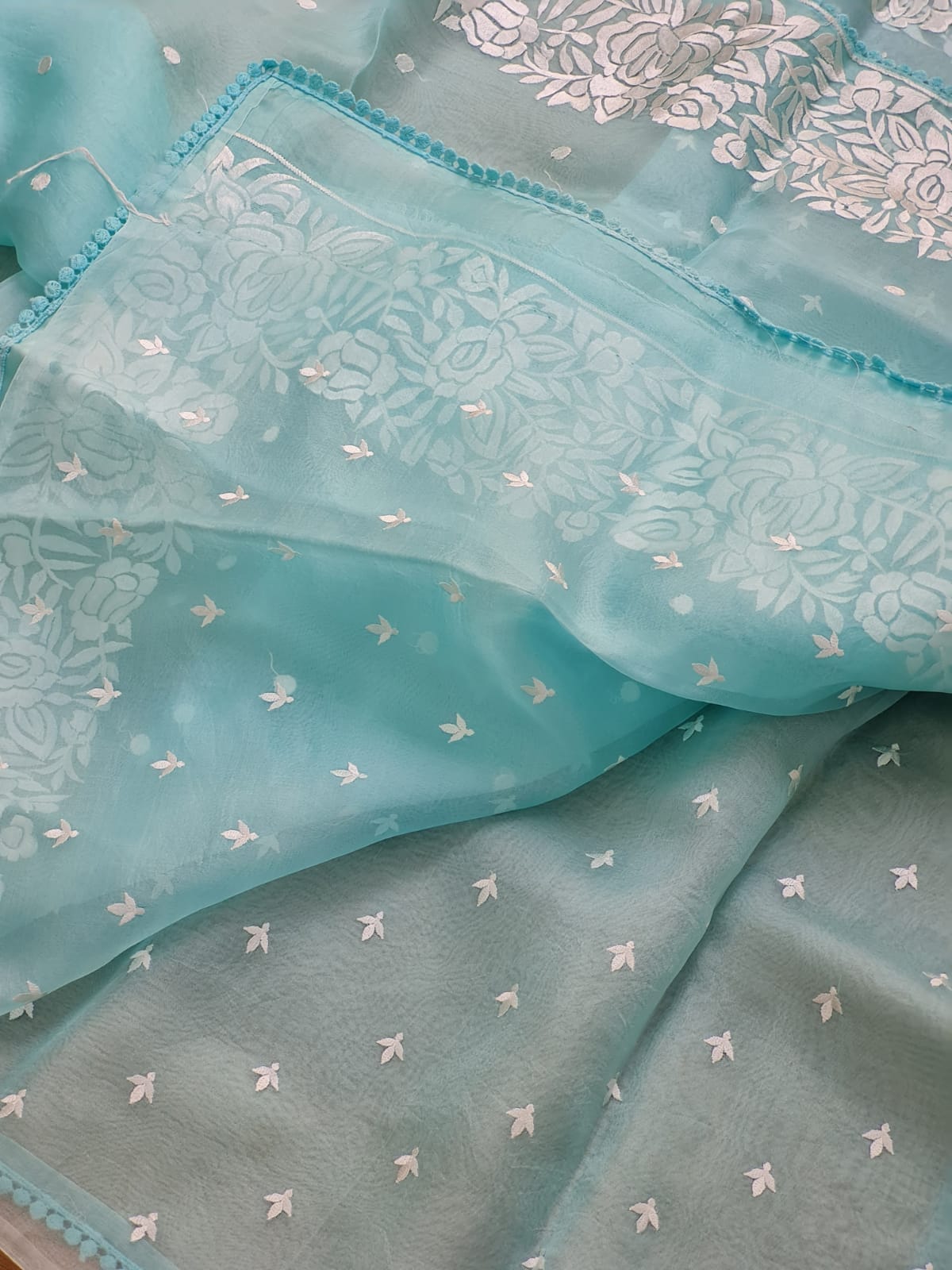 Banarsi Embroidered Organza Silk Saree