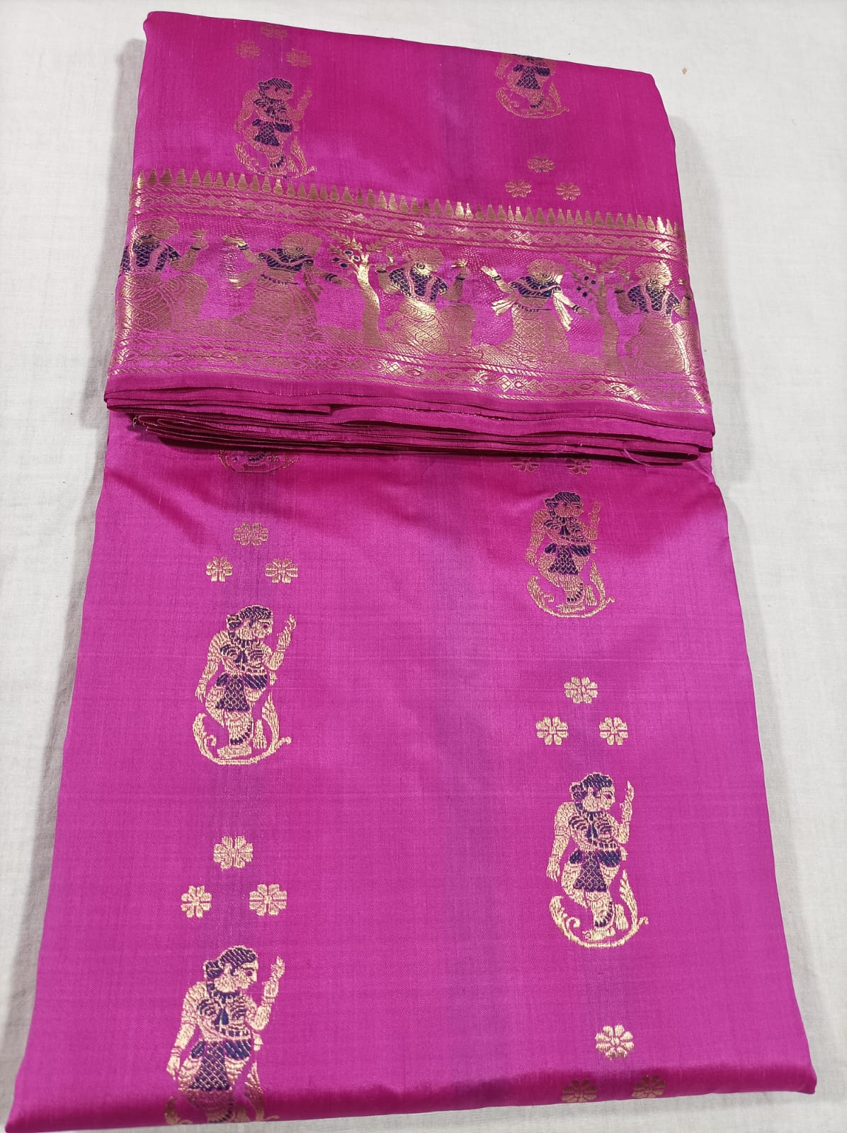 Bishnupuri Pure Silk Meenakari Swarnachari Saree