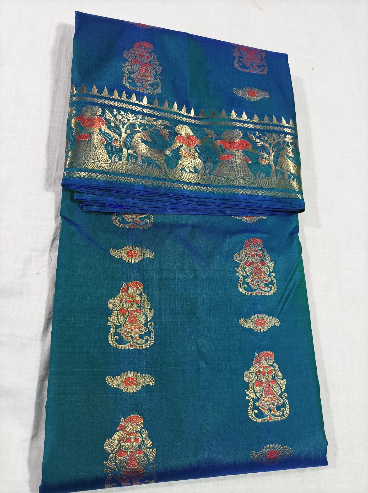 Bishnupuri Pure Silk Meenakari Swarnachari Saree