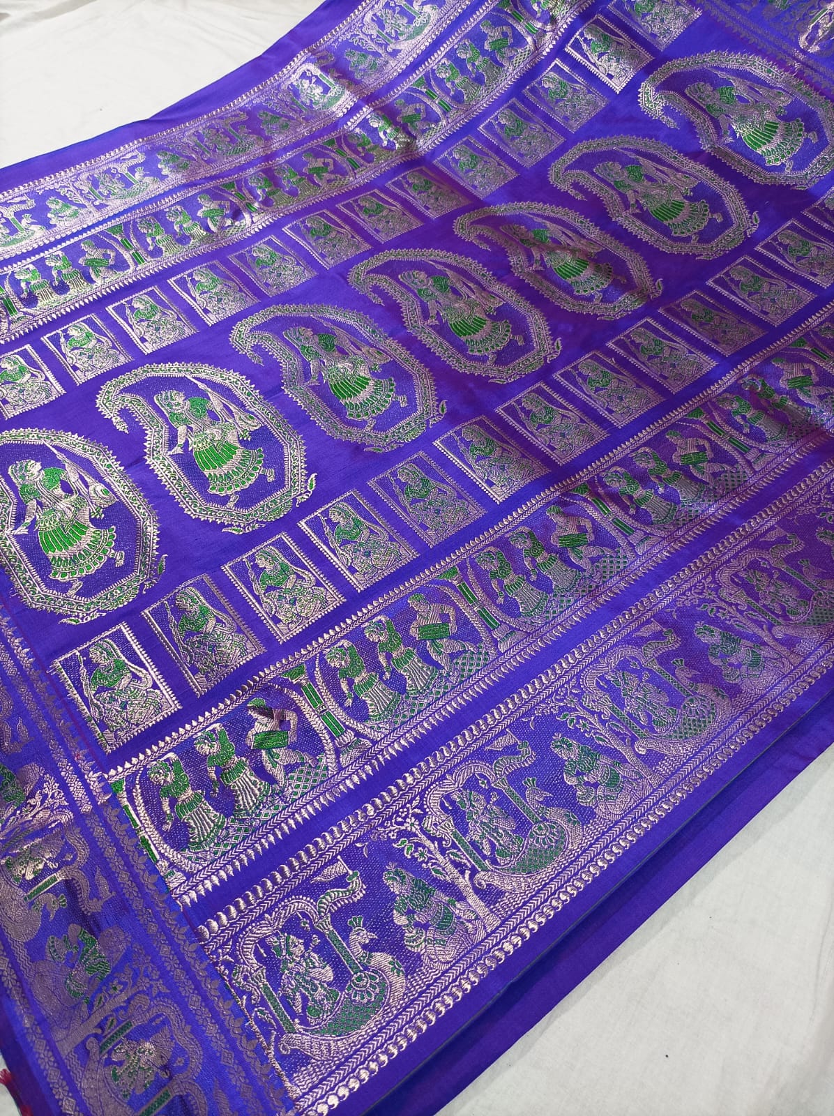 Bishnupuri Pure Silk Meenakari Swarnachari Saree