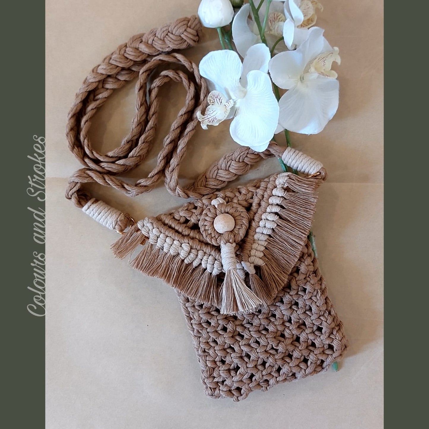 Handmade Macrame  Mobile Sling Bag