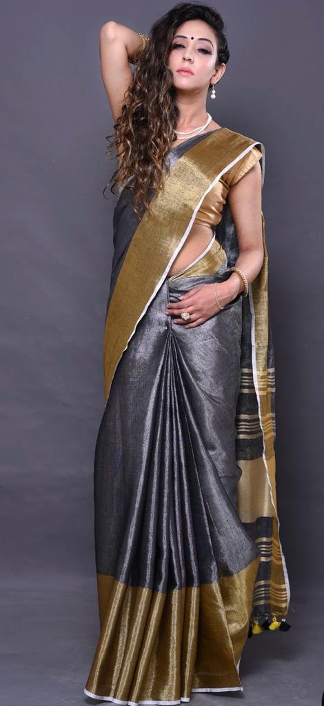 Pure Linen Saree