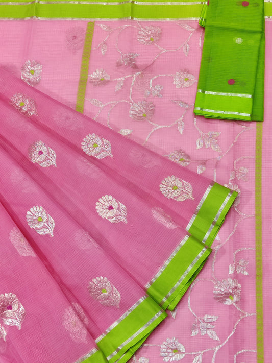 Handloom Pure Zari Kota Silk Saree