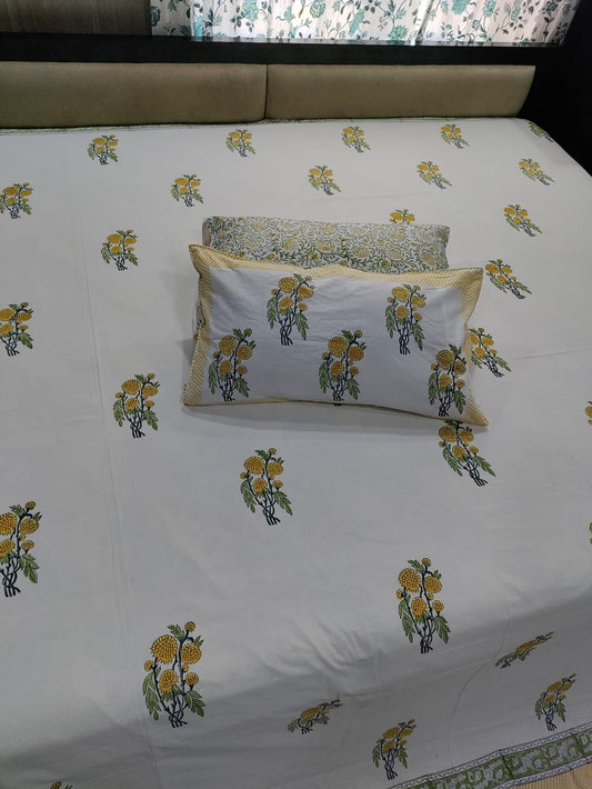 Hand block Printed King Size Bedding Set
