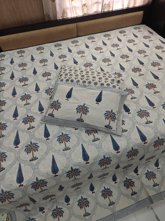 Hand block Printed King Size Bedding Set