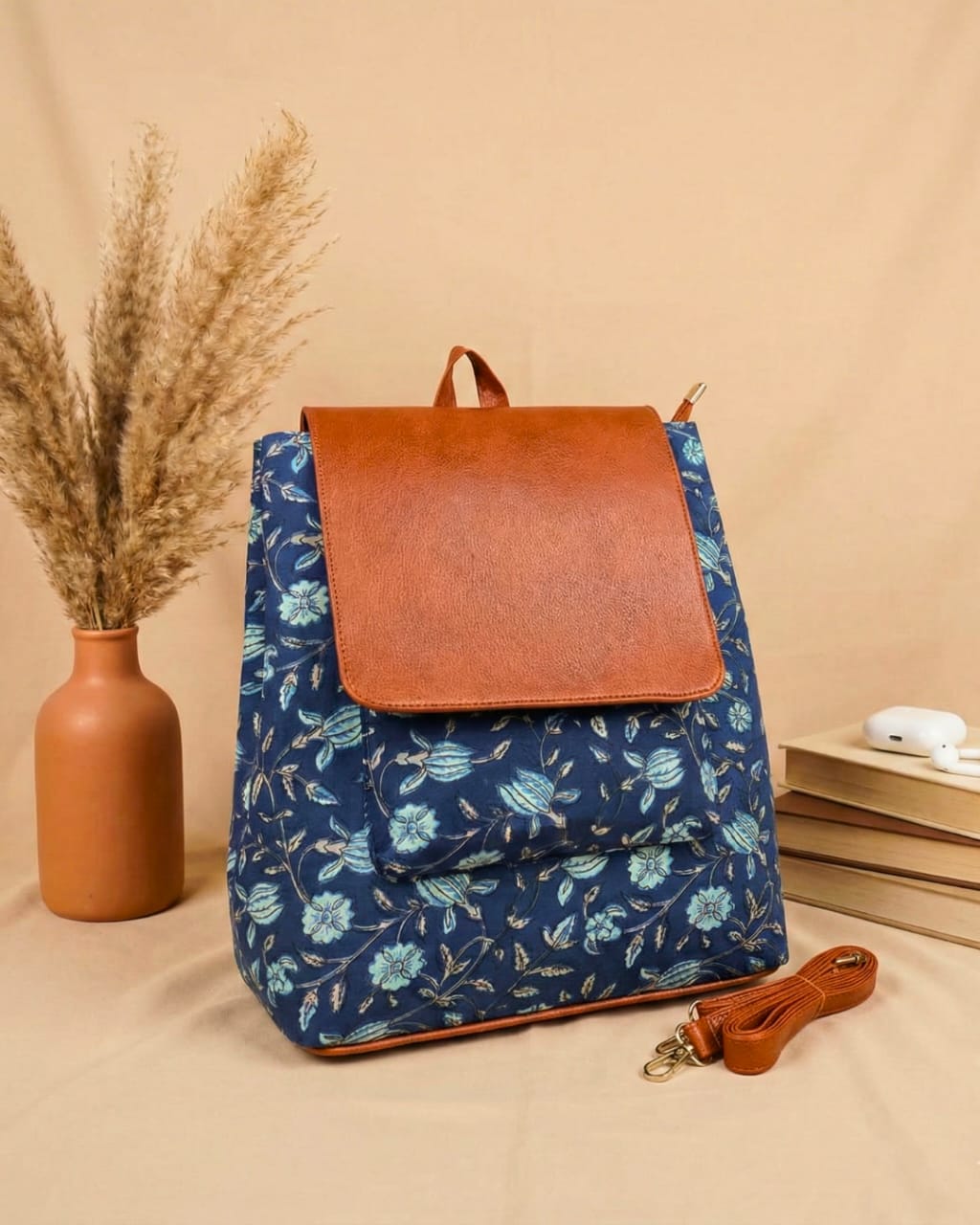 Convertible Blockprint Backpack