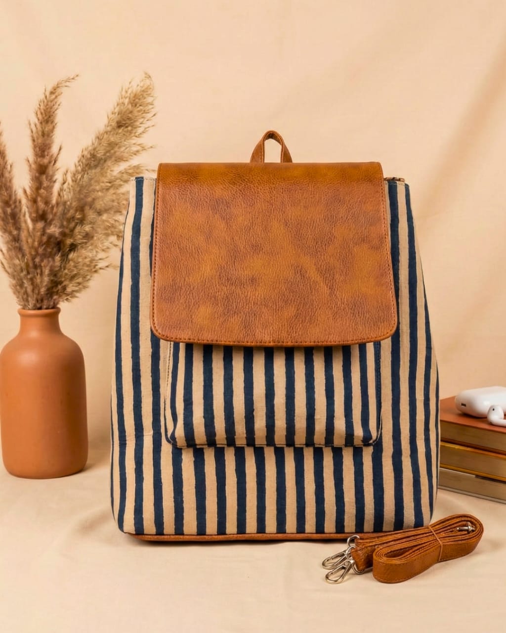 Convertible Blockprint Backpack