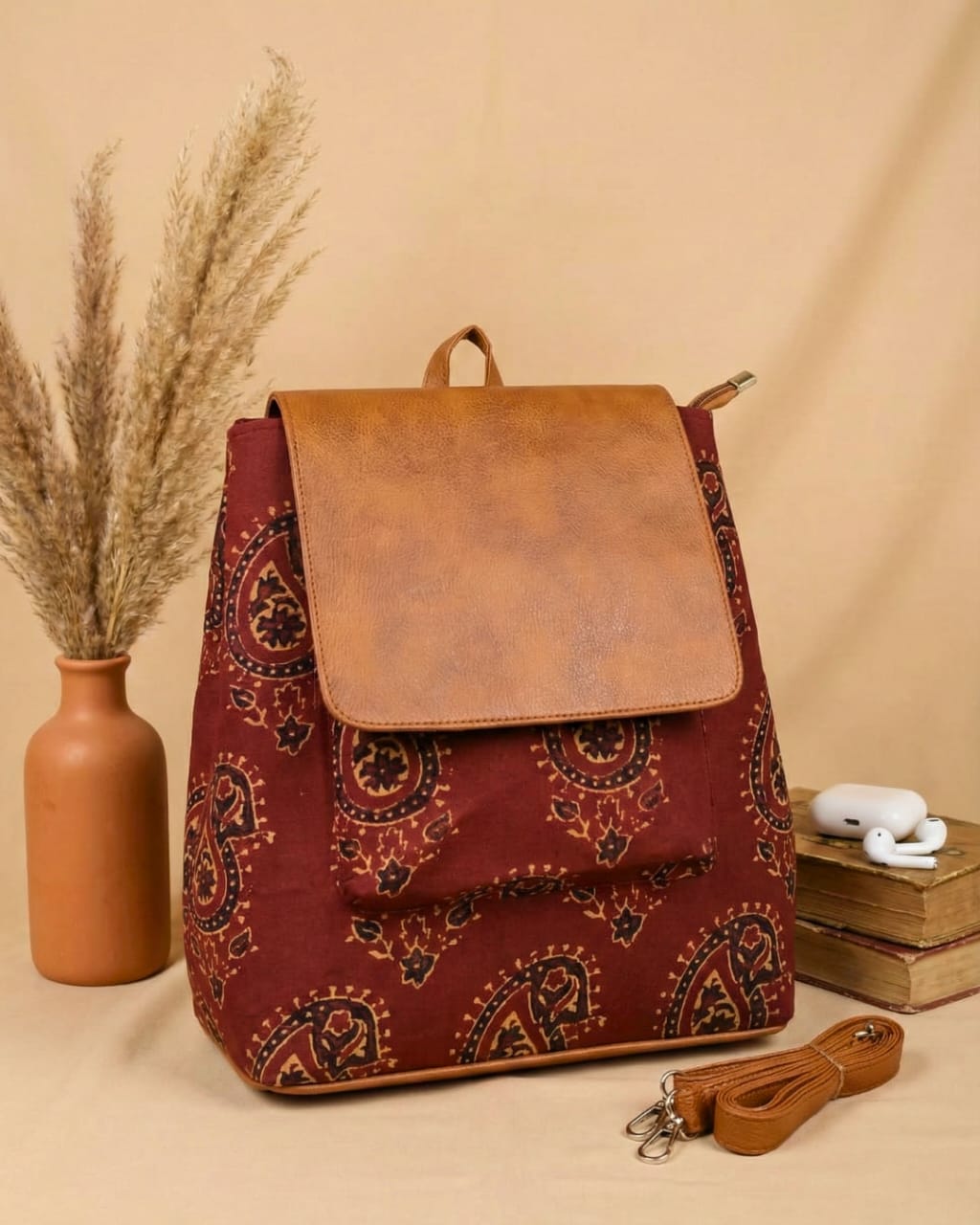 Convertible Blockprint Backpack