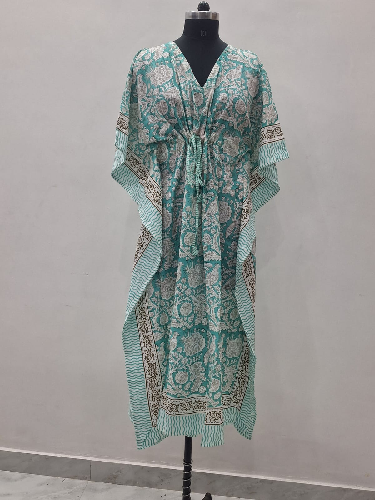 Hand Block Printed Soft Cambric Cotton Kaftan