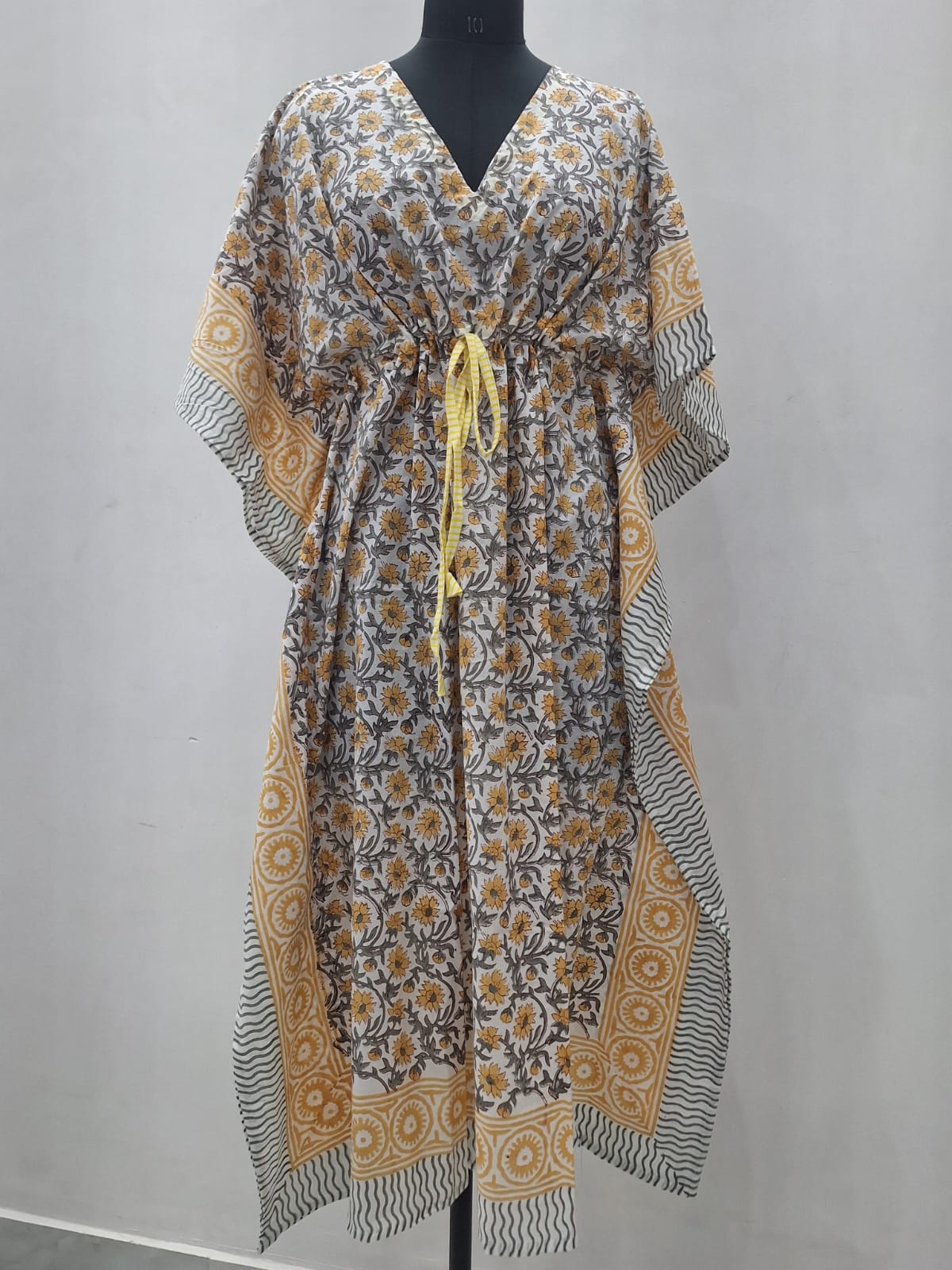 Hand Block Printed Soft Cambric Cotton Kaftan