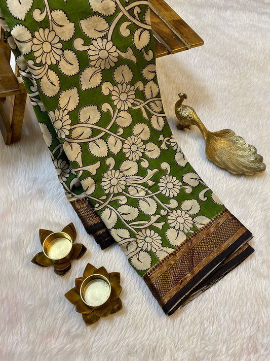 Semi Silk Hand Kalamkari Saree