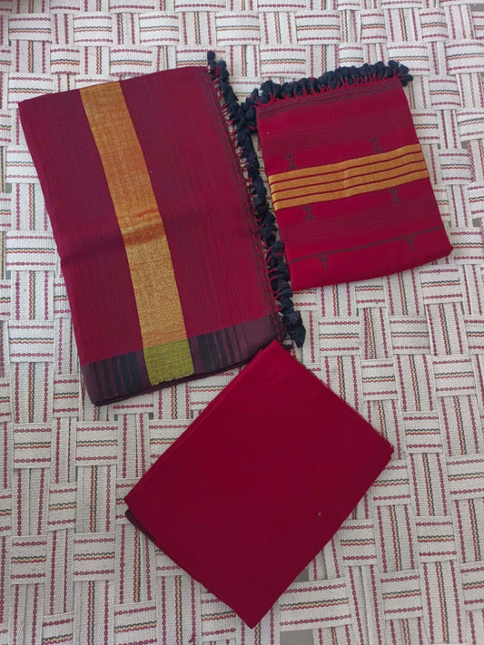 Handwoven Kala Cotton Unstitched Suit Set