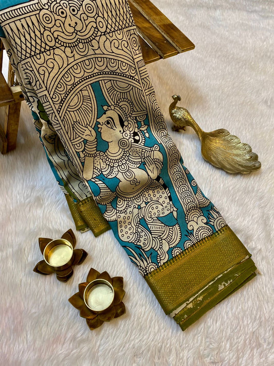 Semi Silk Hand Kalamkari Saree