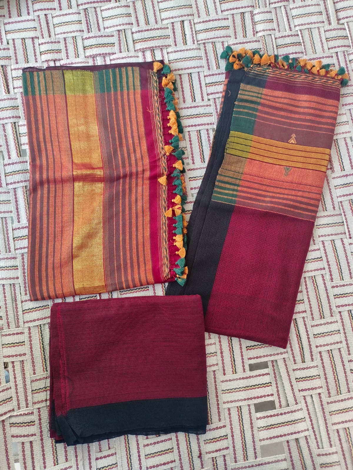 Handwoven Kala Cotton Unstitched Suit Set