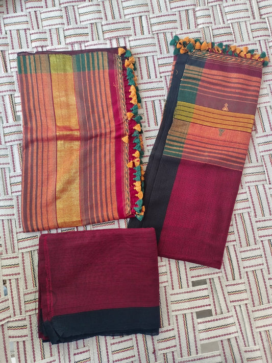 Handwoven Kala Cotton Unstitched Suit Set