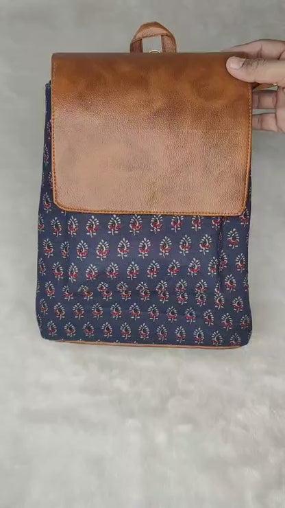 Convertible Blockprint Backpack