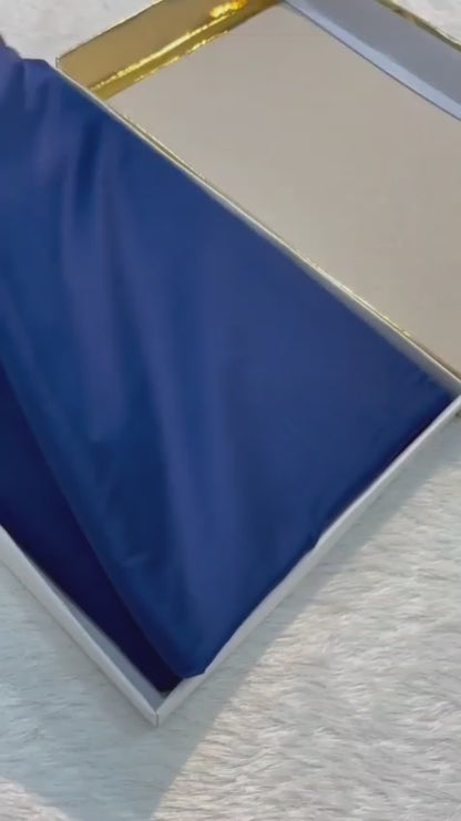 Blue Mashru Silk Saree with Rich Banarasi Zari Pallu